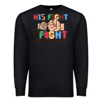 Black his fight is my fight autism awareness Premium Sweatshirt - MaliasSmallBusiness