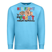 Ocean Blue his fight is my fight autism awareness Premium Sweatshirt - MaliasSmallBusiness