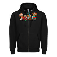 Black dogs coffee cups Zipper Hoodie - AdoDesignShop