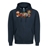 Navy dogs coffee cups Zipper Hoodie - AdoDesignShop