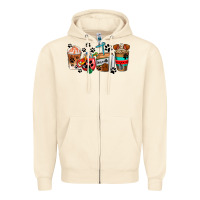 Sandshell dogs coffee cups Zipper Hoodie - AdoDesignShop