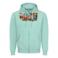 Seafoam dogs coffee cups Zipper Hoodie - AdoDesignShop