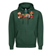 Sports Green dogs coffee cups Zipper Hoodie - AdoDesignShop