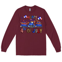 Burgundy western hello fourth of july trucks Long Sleeve Tee - FaDigitalArtStudio