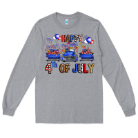 Heather Grey western hello fourth of july trucks Long Sleeve Tee - FaDigitalArtStudio