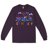 Plum western hello fourth of july trucks Long Sleeve Tee - FaDigitalArtStudio