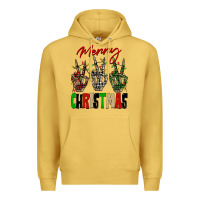 Antique Gold Merry Christmas skeleton hands Premium Hoodie - NancyCooperArtShop