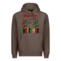 Coffee Merry Christmas skeleton hands Premium Hoodie - NancyCooperArtShop