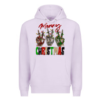 Lilac Merry Christmas skeleton hands Premium Hoodie - NancyCooperArtShop