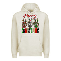 Oatmeal Heather Merry Christmas skeleton hands Premium Hoodie - NancyCooperArtShop