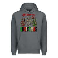 Rock Merry Christmas skeleton hands Premium Hoodie - NancyCooperArtShop