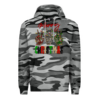 Slate Camo Merry Christmas skeleton hands Premium Hoodie - NancyCooperArtShop