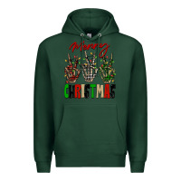Sports Green Merry Christmas skeleton hands Premium Hoodie - NancyCooperArtShop