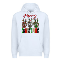 White Merry Christmas skeleton hands Premium Hoodie - NancyCooperArtShop