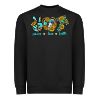 Black peace love faith Heavyweight Sweatshirt - texasbilliewilder