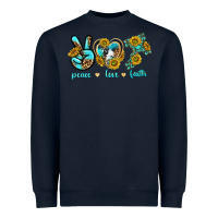 Navy peace love faith Heavyweight Sweatshirt - texasbilliewilder