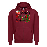 Burgundy santa's favorite sonographer Zipper Hoodie - AdoDesignShop