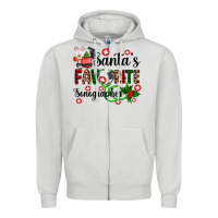 Dove Grey santa's favorite sonographer Zipper Hoodie - AdoDesignShop
