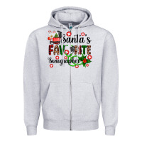 Heather Grey santa's favorite sonographer Zipper Hoodie - AdoDesignShop