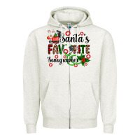 Oatmeal Heather santa's favorite sonographer Zipper Hoodie - AdoDesignShop