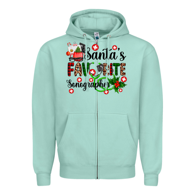Santa's Favorite Sonographer Zipper Hoodie by AdoDesignShop | Teevron