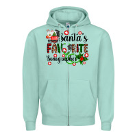 Seafoam santa's favorite sonographer Zipper Hoodie - AdoDesignShop