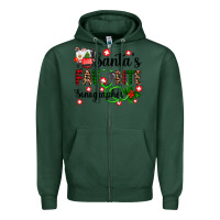 Sports Green santa's favorite sonographer Zipper Hoodie - AdoDesignShop