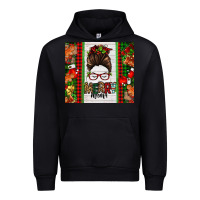 Black Christmas merry mama messy bun Urban Hoodie - Jasminsmagicworld