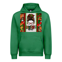 Emerald Christmas merry mama messy bun Urban Hoodie - Jasminsmagicworld