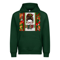 Forest Green Christmas merry mama messy bun Urban Hoodie - Jasminsmagicworld