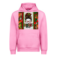 Fuchsia Pink Christmas merry mama messy bun Urban Hoodie - Jasminsmagicworld