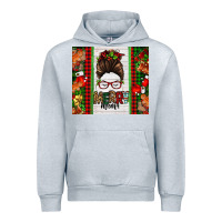 Heather Grey Christmas merry mama messy bun Urban Hoodie - Jasminsmagicworld