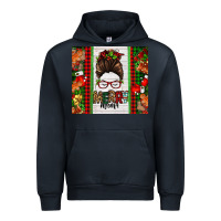 Navy Christmas merry mama messy bun Urban Hoodie - Jasminsmagicworld