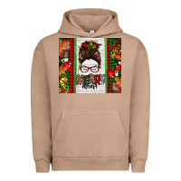 Pigment Burro Christmas merry mama messy bun Urban Hoodie - Jasminsmagicworld