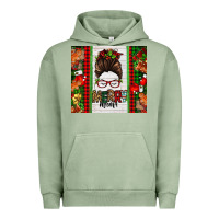 Pigment Oil Green Christmas merry mama messy bun Urban Hoodie - Jasminsmagicworld