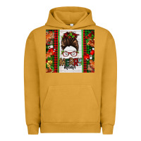 Pigment Peanut Butter Christmas merry mama messy bun Urban Hoodie - Jasminsmagicworld