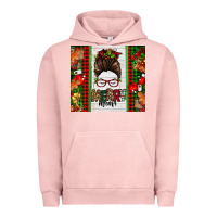 Pigment Salmon Christmas merry mama messy bun Urban Hoodie - Jasminsmagicworld