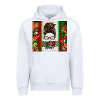 White Christmas merry mama messy bun Urban Hoodie - Jasminsmagicworld
