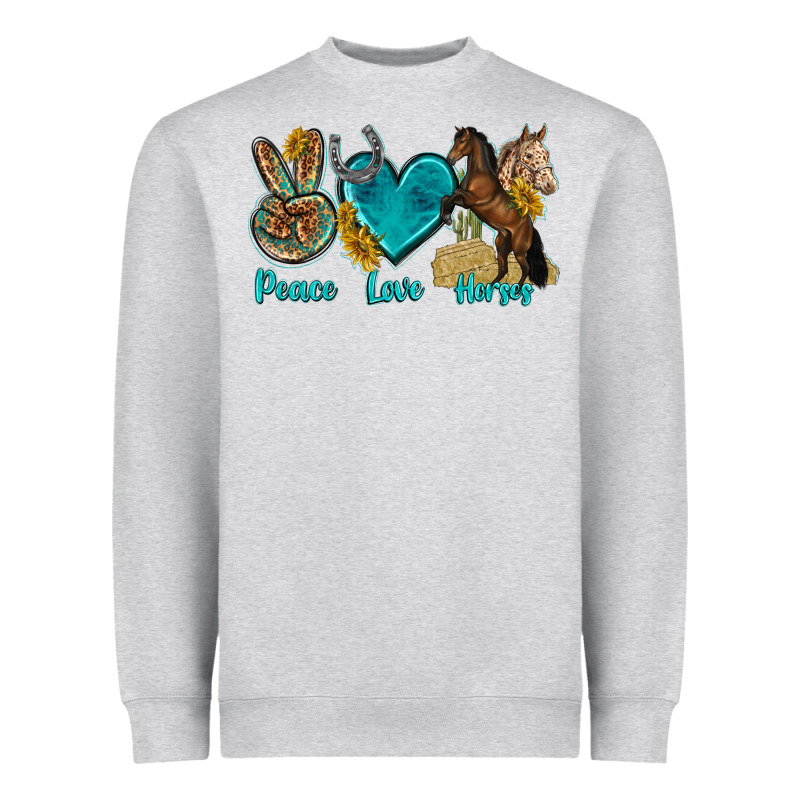 Peace Love Horses Tbw Heavyweight Sweatshirt by texasbilliewilder | Teevron