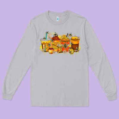 Bee Drink Long Sleeve Tee Designed By Racoondesign
