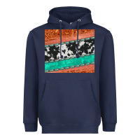 Navy western turquoise gemstone cowhide  leather tumbler Heavyweight Hoodie - Jasminsmagicworld