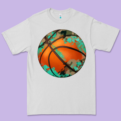 Western Basketball Camouflage Glitter Pattern Premium Tee Designed By Artiststas
