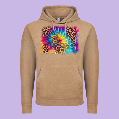 Leopard Tie Dye Background Vintage Hoodie Designed By Zillion Design Studio