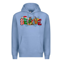 Colony Blue Christmas Believe Premium Hoodie - MaliasSmallBusiness