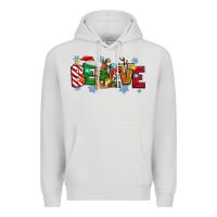 Dove Grey Christmas Believe Premium Hoodie - MaliasSmallBusiness