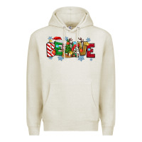 Oatmeal Heather Christmas Believe Premium Hoodie - MaliasSmallBusiness