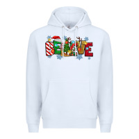 White Christmas Believe Premium Hoodie - MaliasSmallBusiness