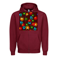 Burgundy christmas lights seamless pattern Zipper Hoodie - BundleAndBundleShop