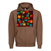 Chestnut christmas lights seamless pattern Zipper Hoodie - BundleAndBundleShop