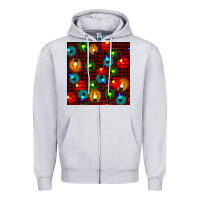Heather Grey christmas lights seamless pattern Zipper Hoodie - BundleAndBundleShop